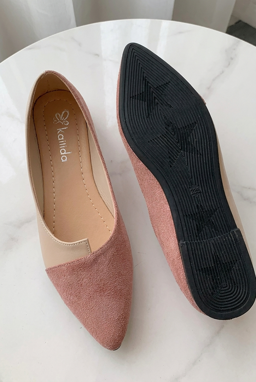 Womens Pointed Toe Slip On Ballet Flats