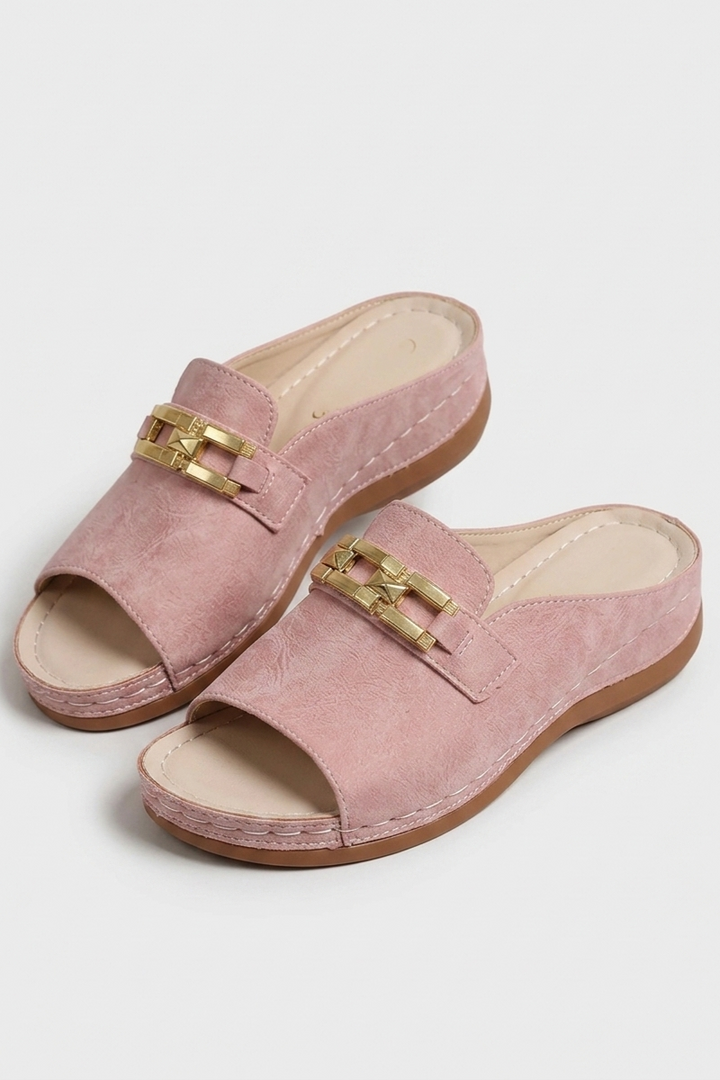 Open Toe Slip On Flat Sandals for Women