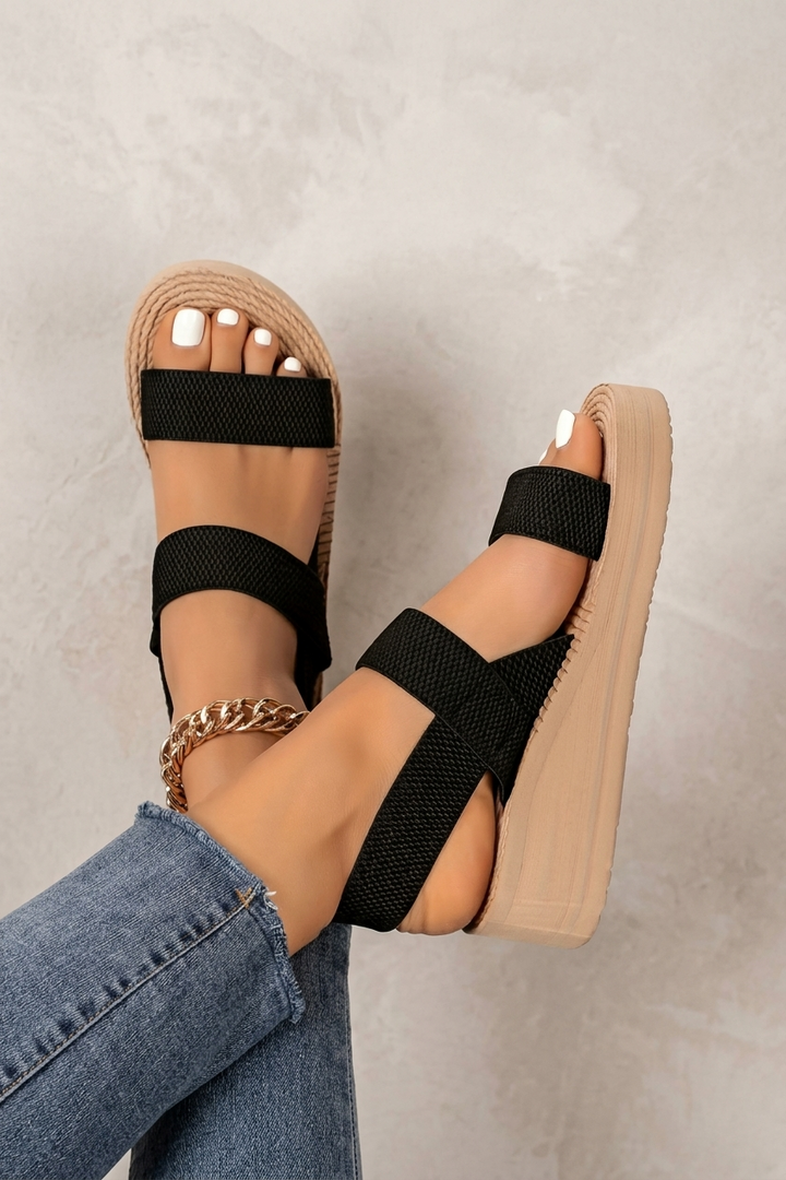 Cross Lace Sandals with Adjustable Fit and Open Toe for Women