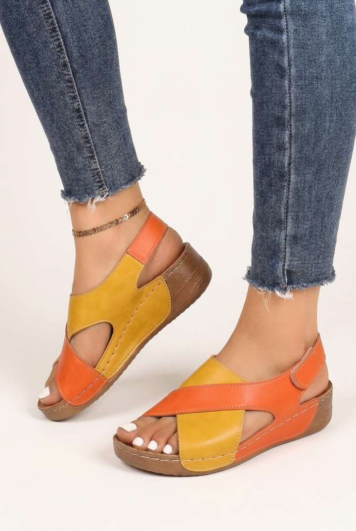 Summer Platform Sandals with Color Block Design and Thick Sole for Women