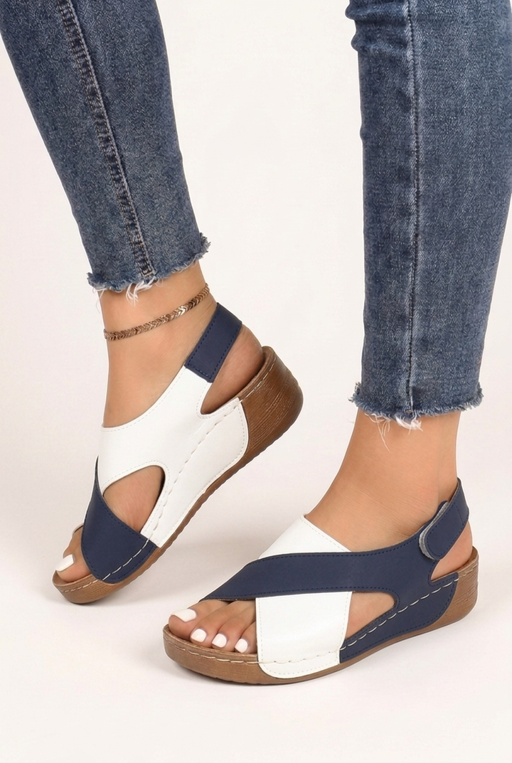 Summer Platform Sandals with Color Block Design and Thick Sole for Women