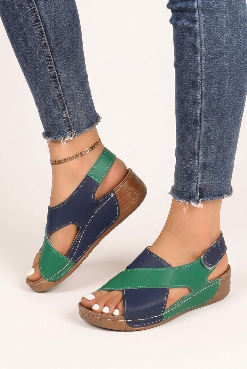 Summer Platform Sandals with Color Block Design and Thick Sole for Women