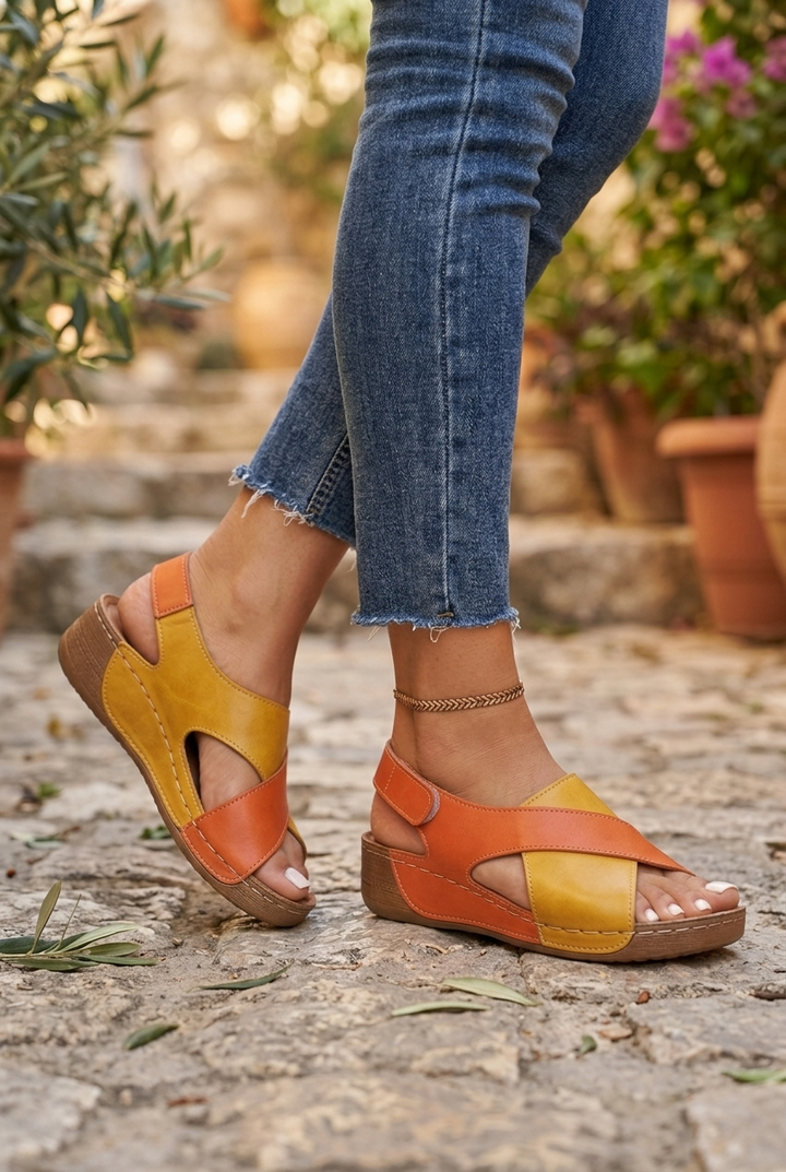 Summer Platform Sandals with Color Block Design and Thick Sole for Women
