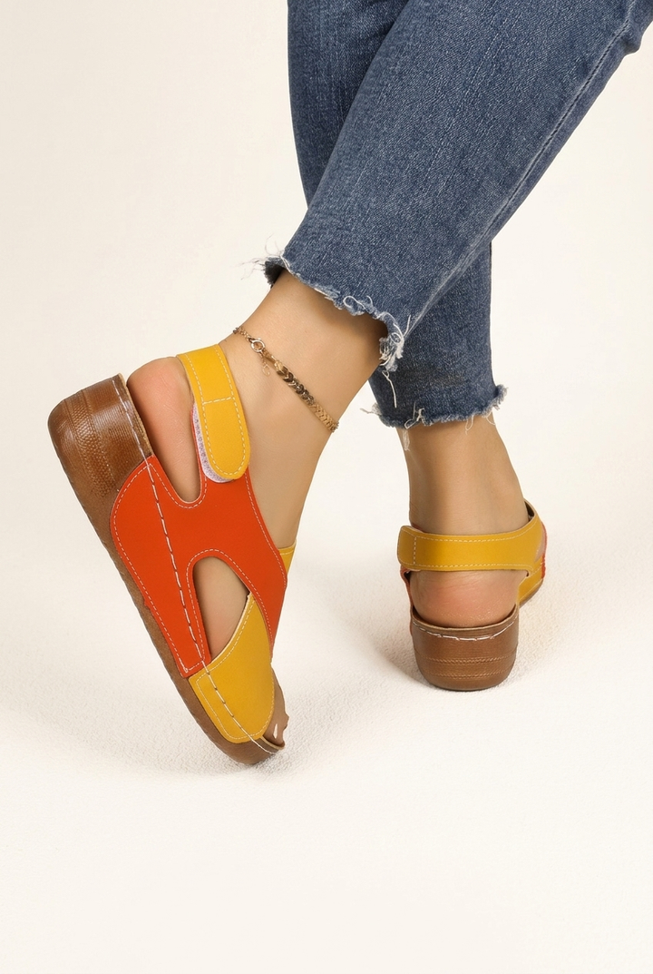 Summer Platform Sandals with Color Block Design and Thick Sole for Women
