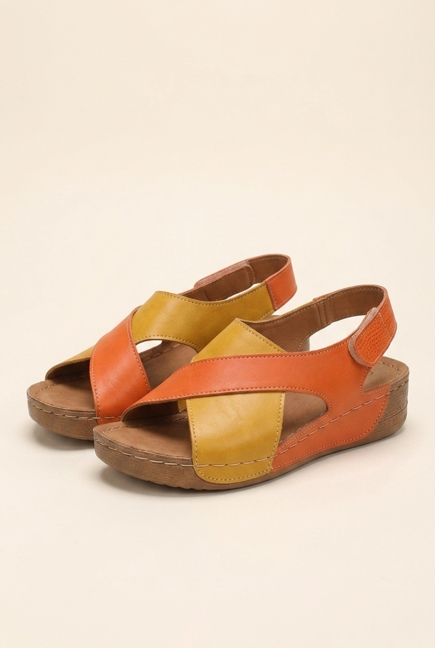 Summer Platform Sandals with Color Block Design and Thick Sole for Women
