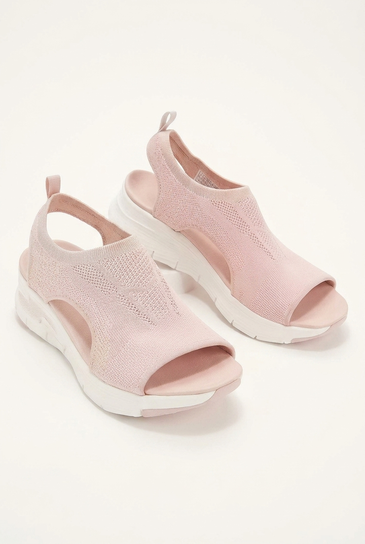 Summer Knitted Wedge Sandals with Cut Out Detail and Platform Sole for Women