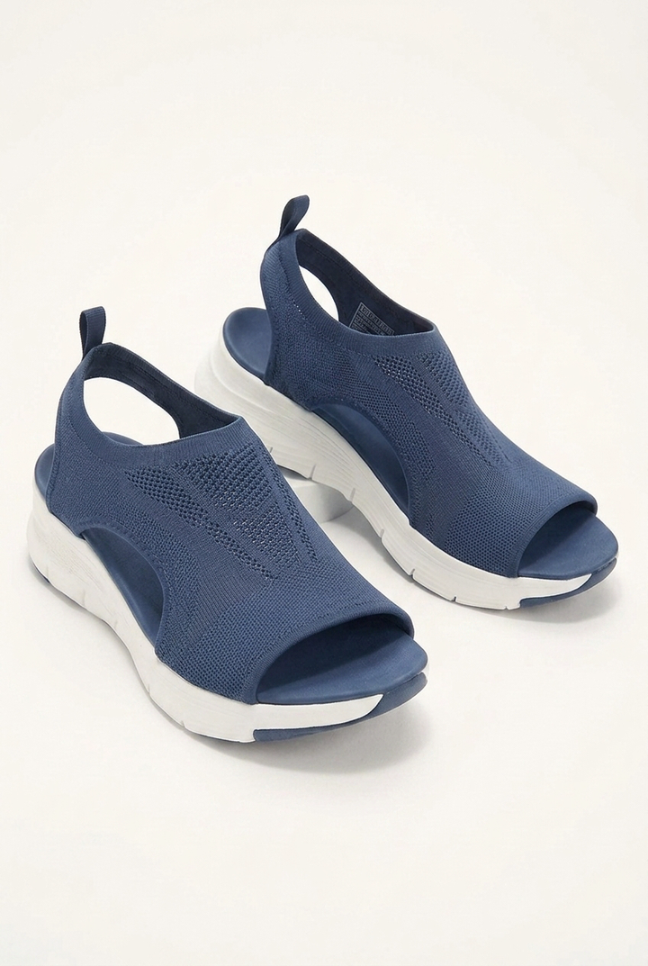 Summer Knitted Wedge Sandals with Cut Out Detail and Platform Sole for Women