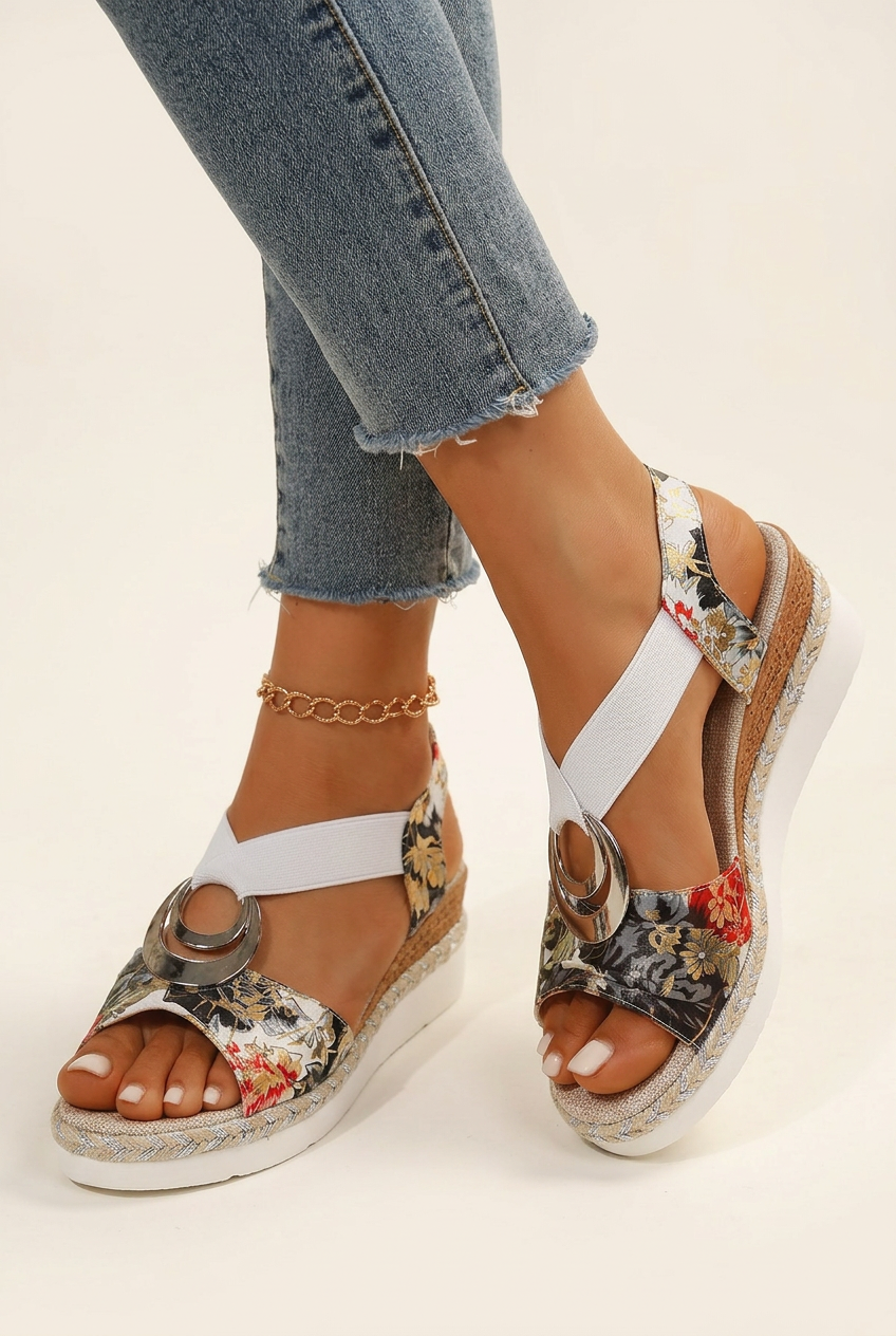 Summer Jute Rope Beach Sandals with Roman Style and Platform Sole for Vacation