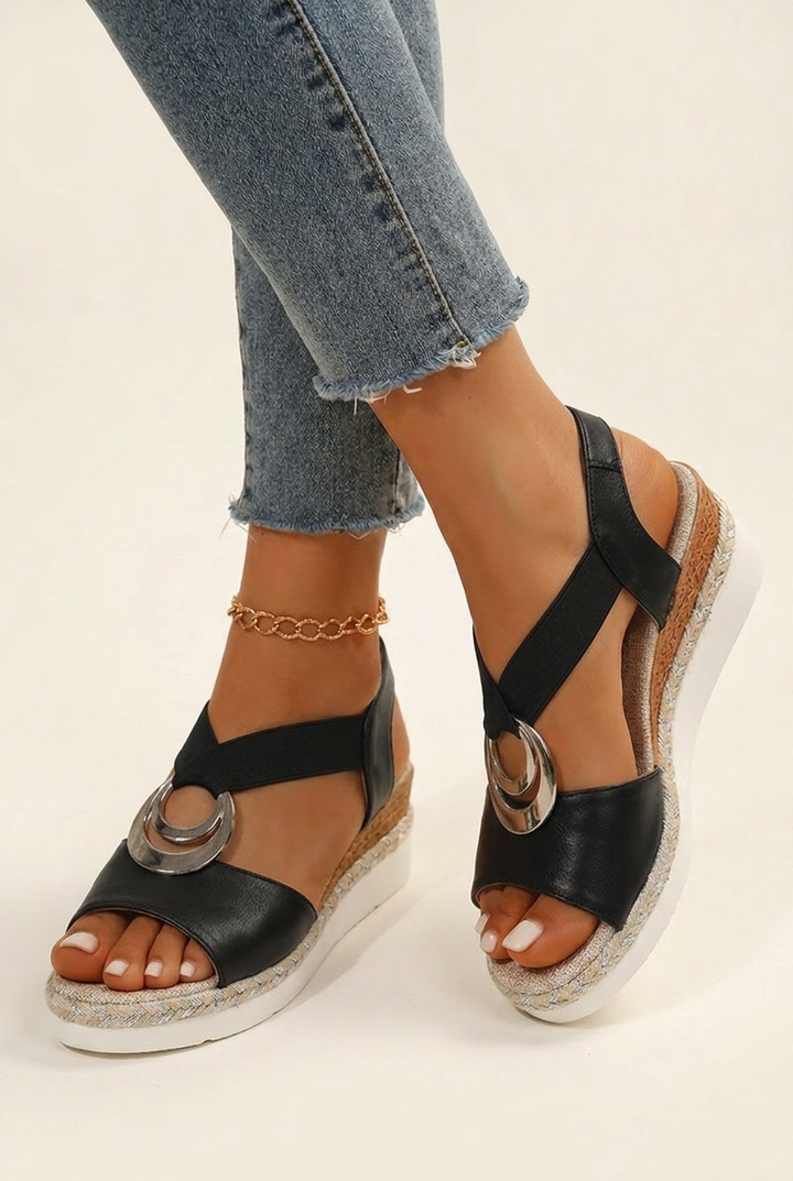 Summer Jute Rope Beach Sandals with Roman Style and Platform Sole for Vacation