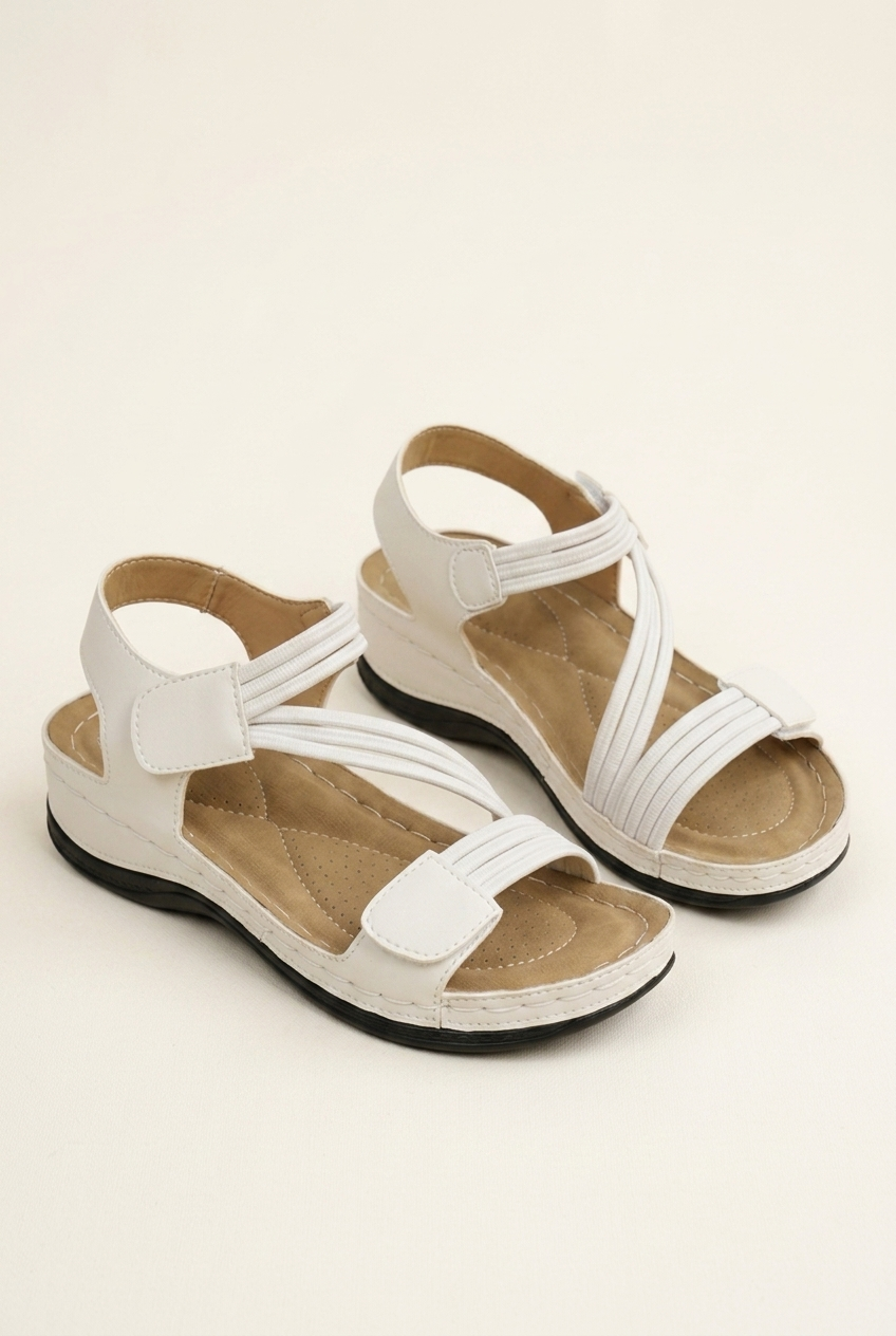 Summer Wedge Sandals with Platform Sole and Ankle Strap for Casual Women