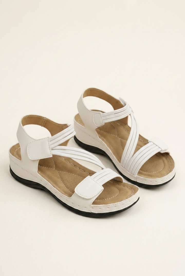 Summer Wedge Sandals with Platform Sole and Ankle Strap for Casual Women