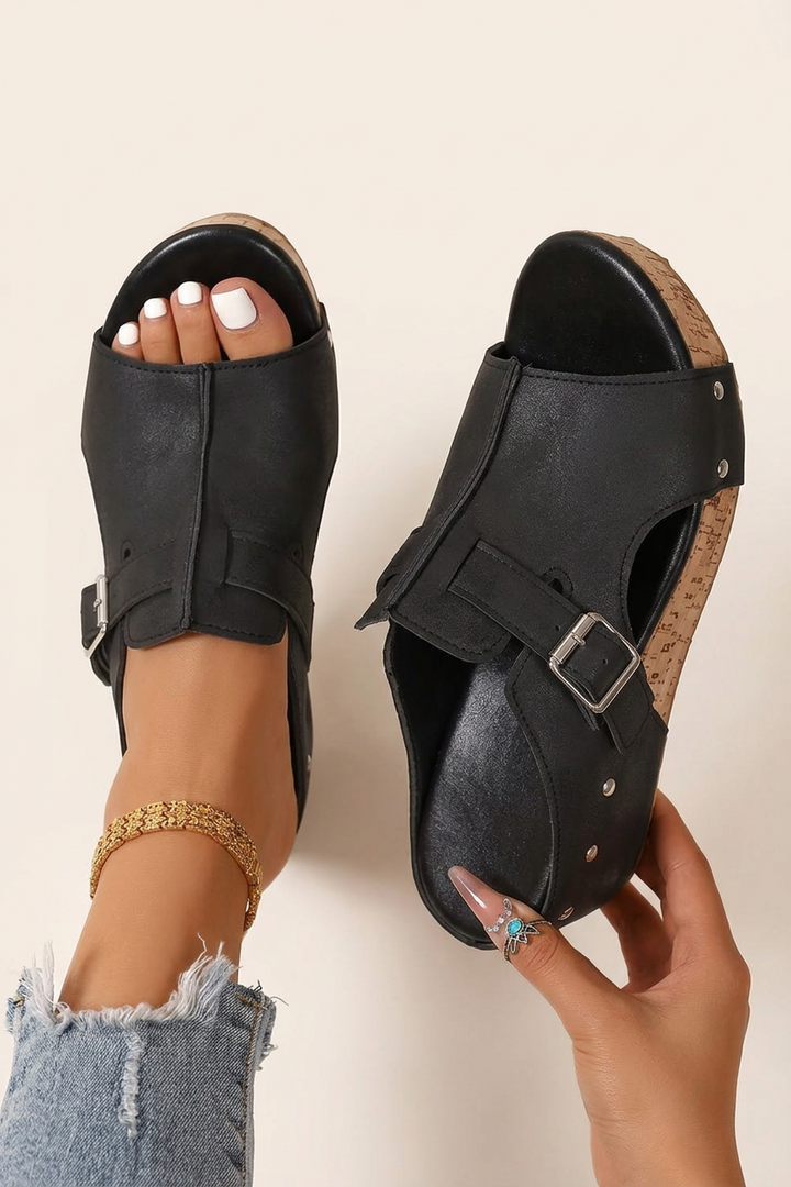 Thick Sole Platform Sandals with Open Toe and Lightweight Fit for Women