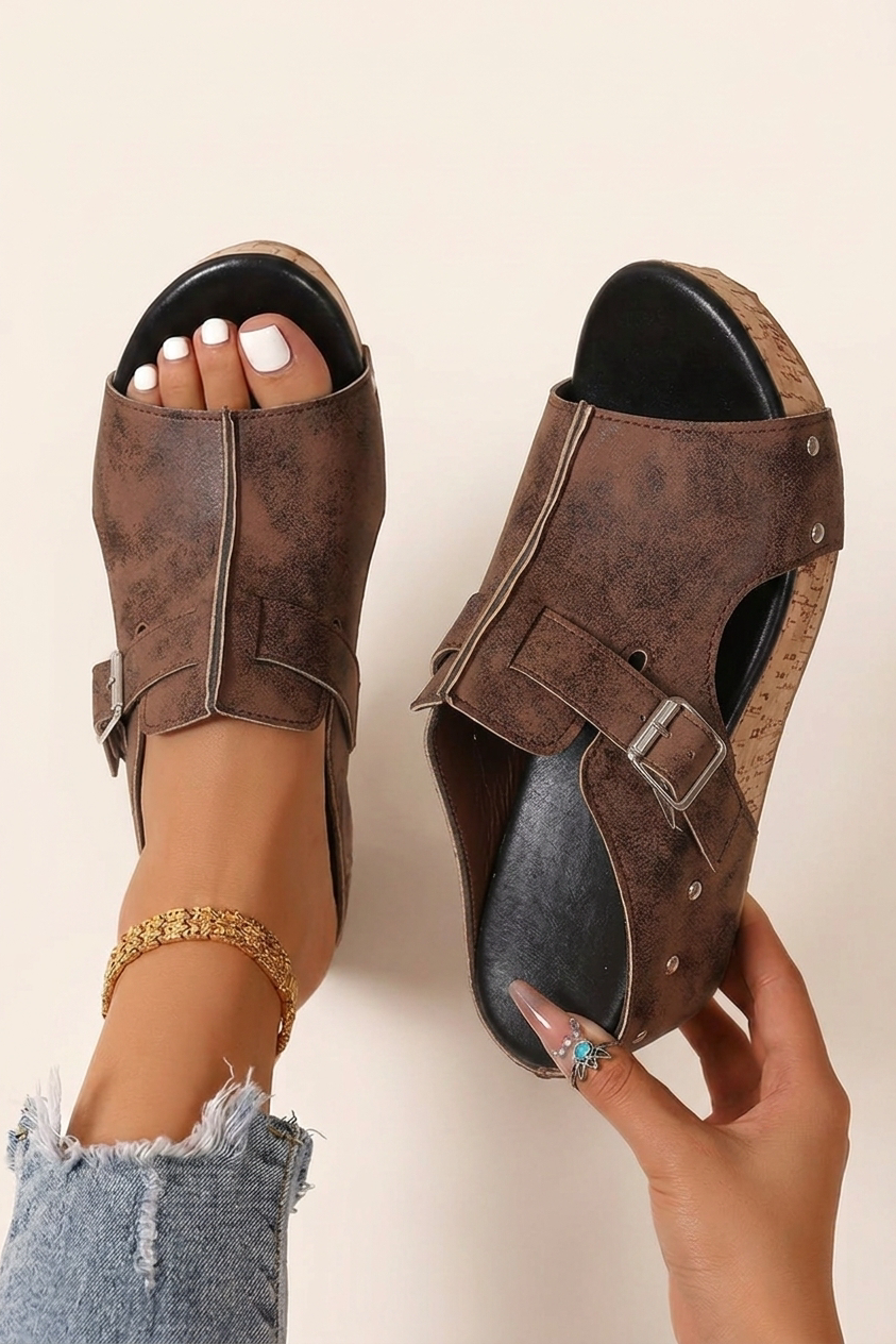 Thick Sole Platform Sandals with Open Toe and Lightweight Fit for Women
