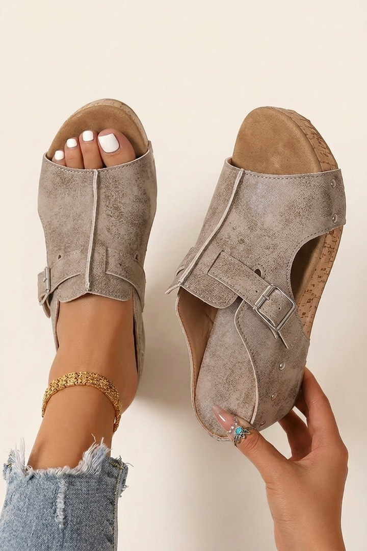 Thick Sole Platform Sandals with Open Toe and Lightweight Fit for Women