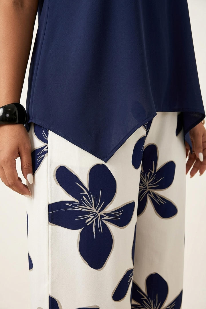 Floral Print Strapless Top and Shorts Set for Plus Size Women