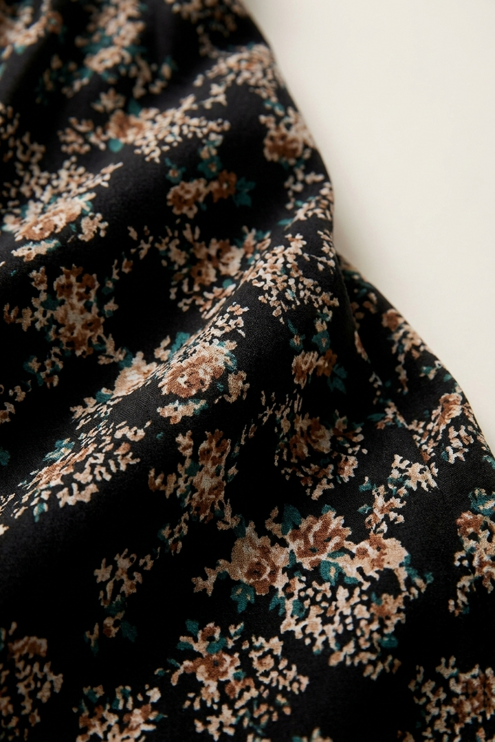 Floral Print Plus Size Flared Skirt with Stretch Waist for Everyday Wear