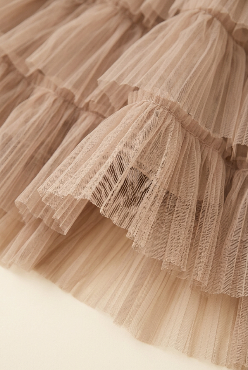 Layered Mesh Plus Size Skirt with Tiered Design for Party and Casual Wear