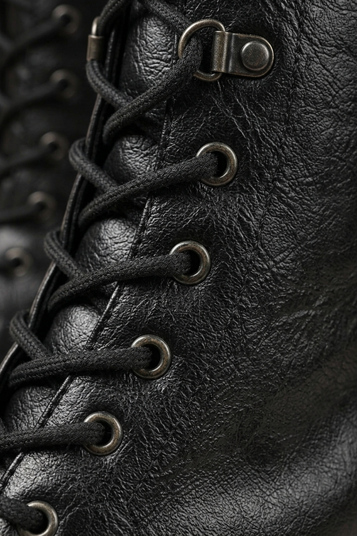 Lace Up Mid Calf Boots with Chunky Block Heel for Women