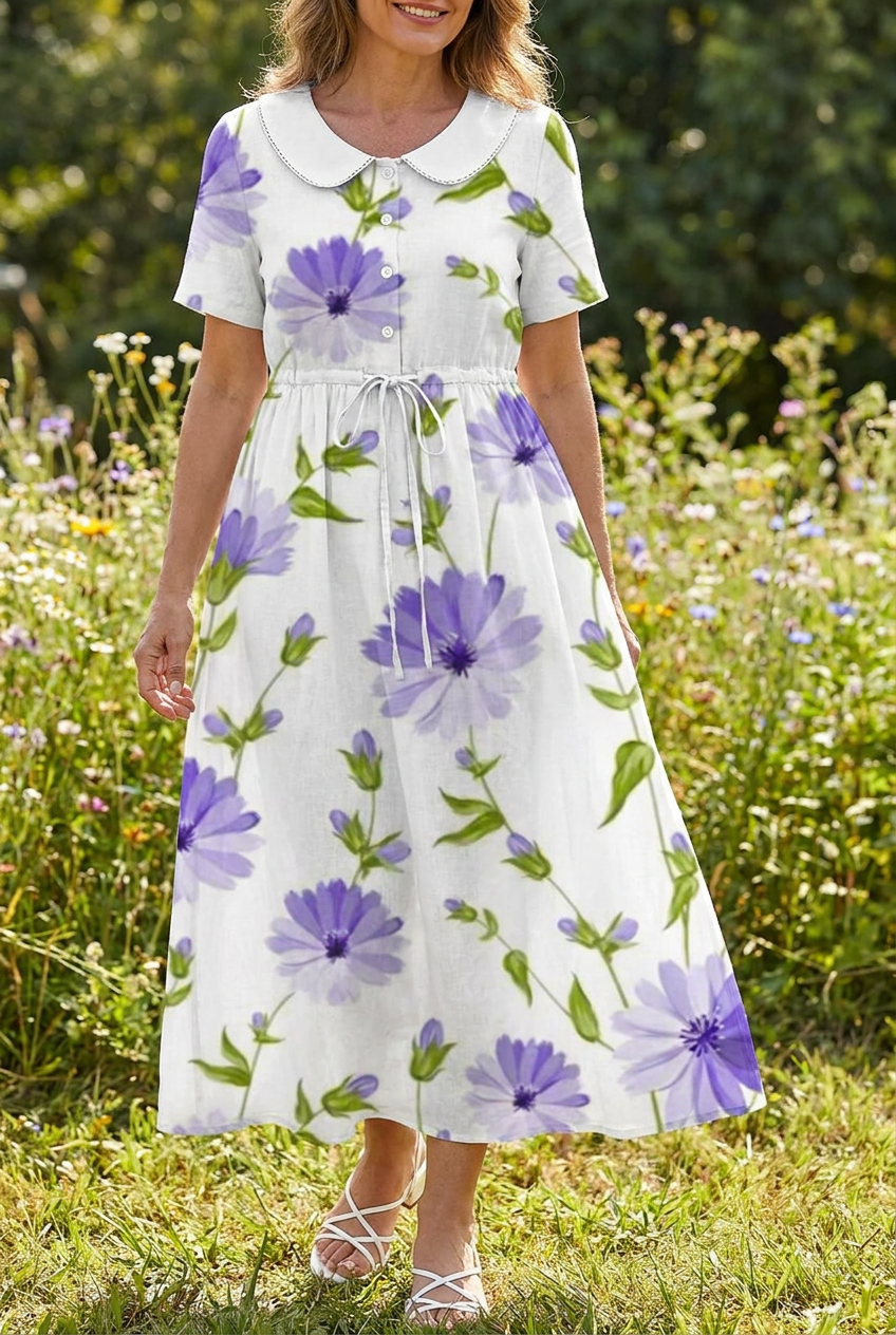 Willow | Half Sleeve Floral Retro Dress