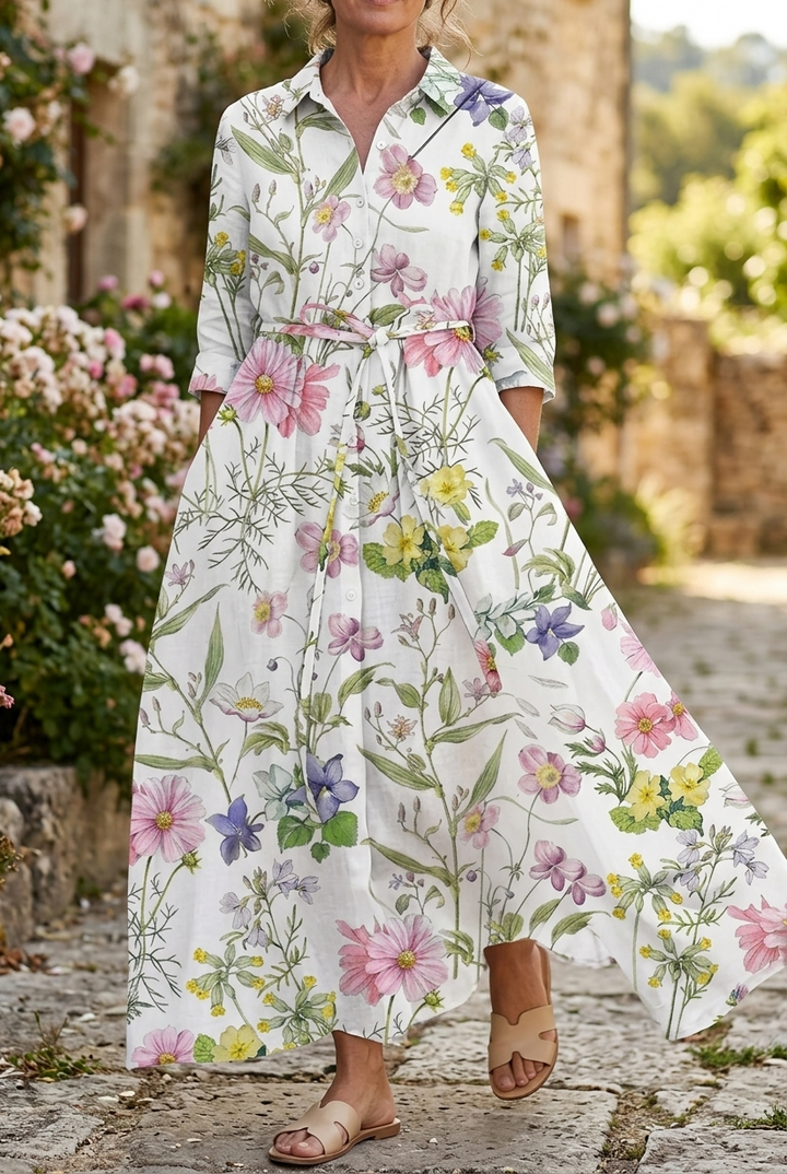 Sienna - A Line Floral Lace Up Dress