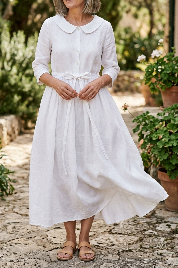 Margot - Mid Sleeve Lace Up Dress