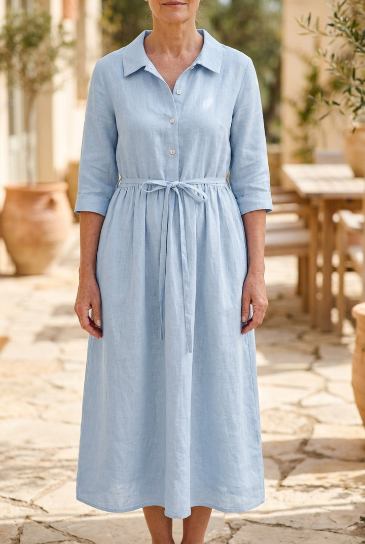 Camille - Half Sleeve Lace Up Dress