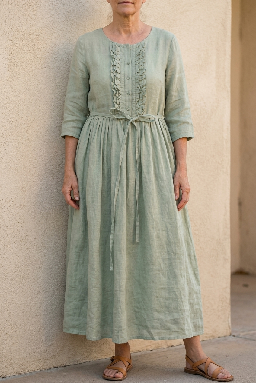 Rosalie - Retro Lace Up Waist Dress