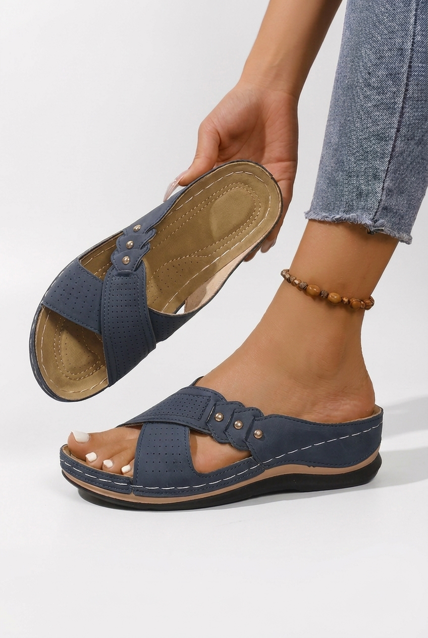 Flora - Floral Wedge Sandals