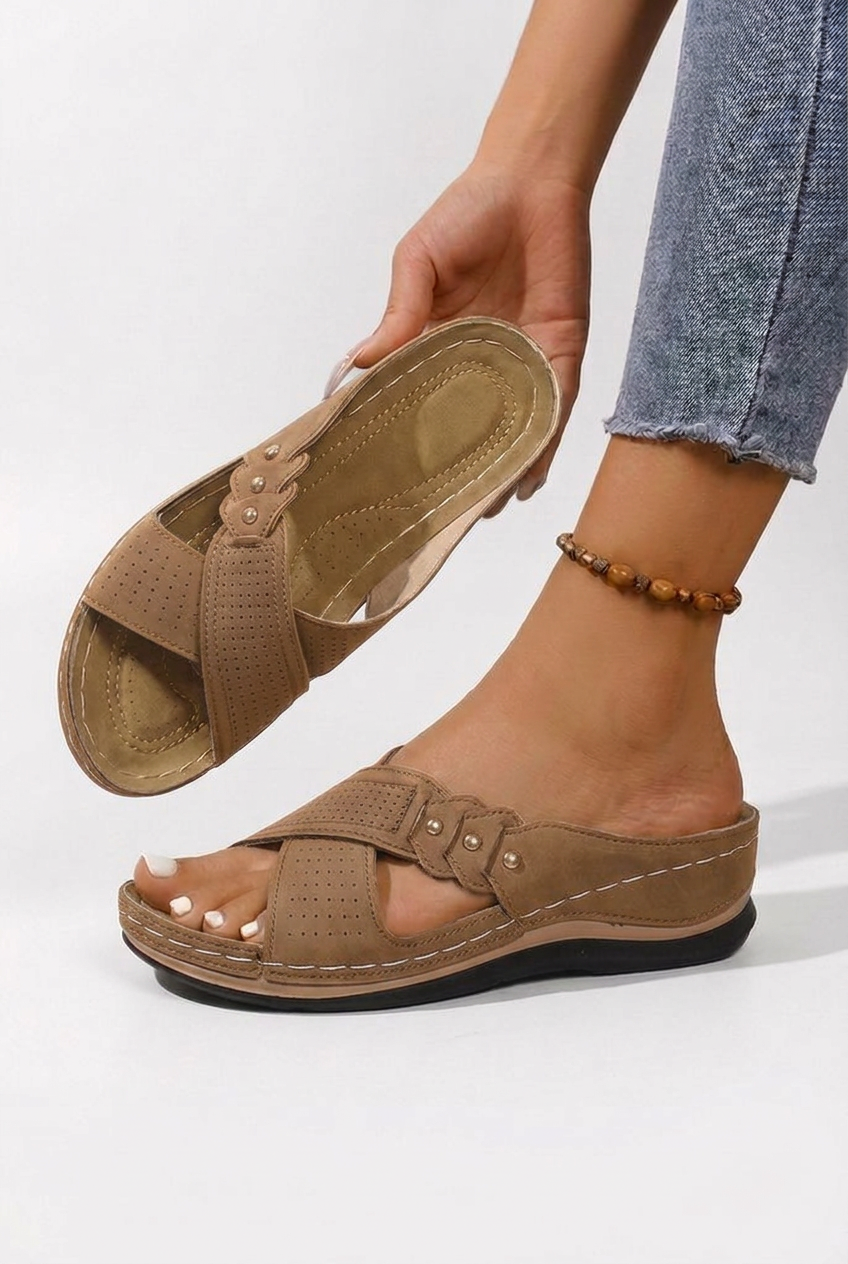 Flora - Floral Wedge Sandals