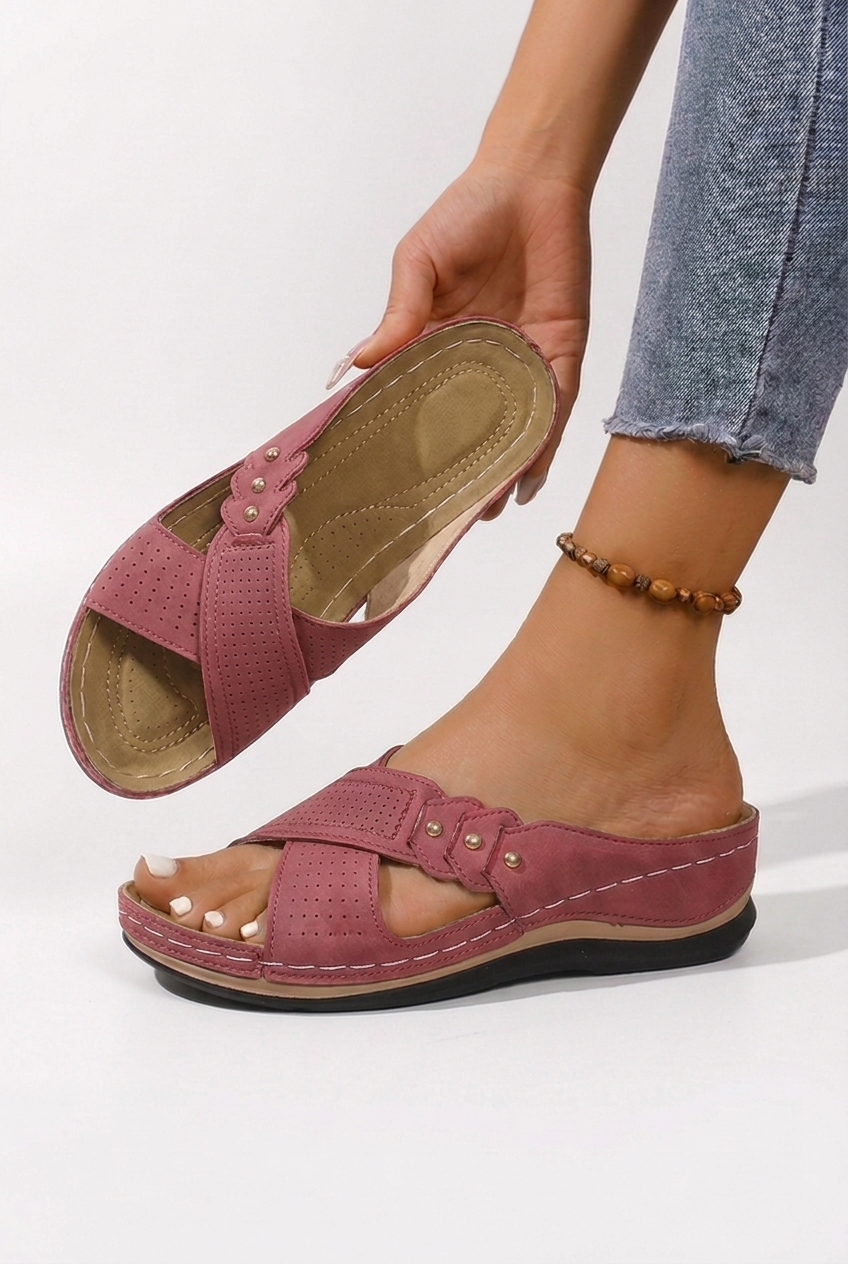 Flora - Floral Wedge Sandals