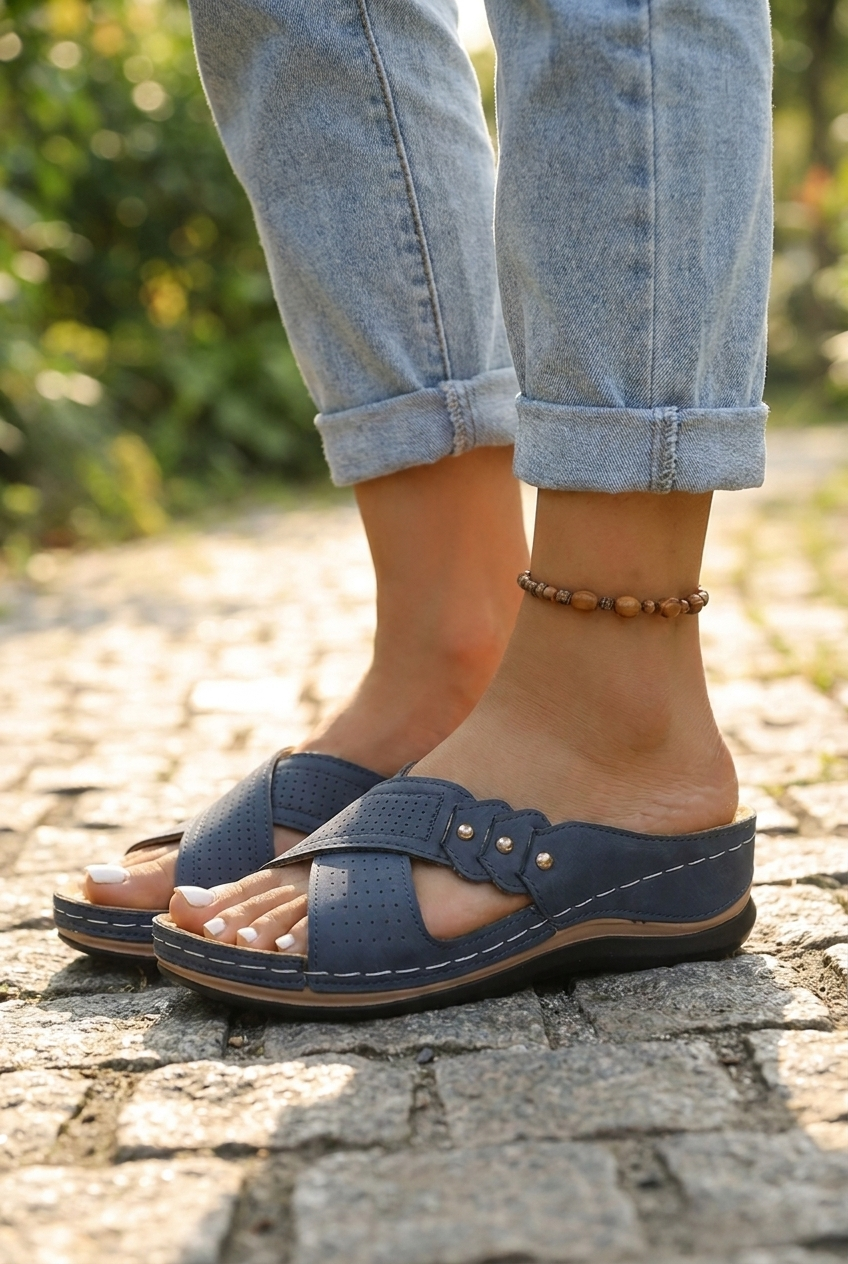 Flora - Floral Wedge Sandals