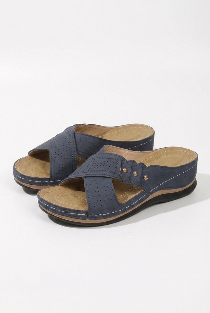 Flora - Floral Wedge Sandals