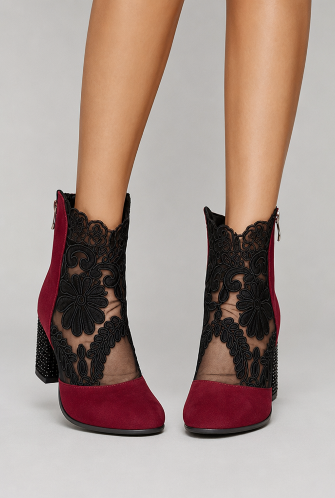 Red ankle boots - Elma Boutique