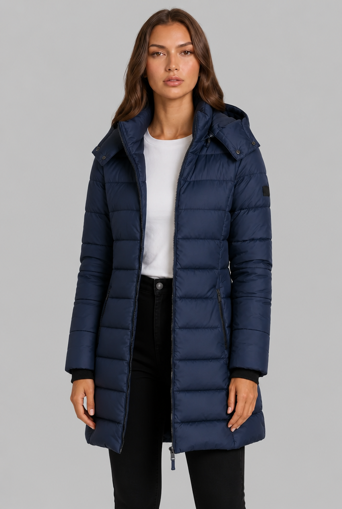 Navy puffer coat - Elma Boutique