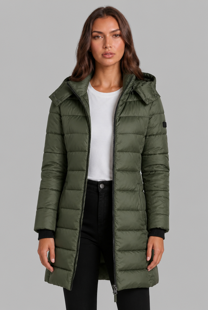 Army Green puffer coat - Elma Boutique