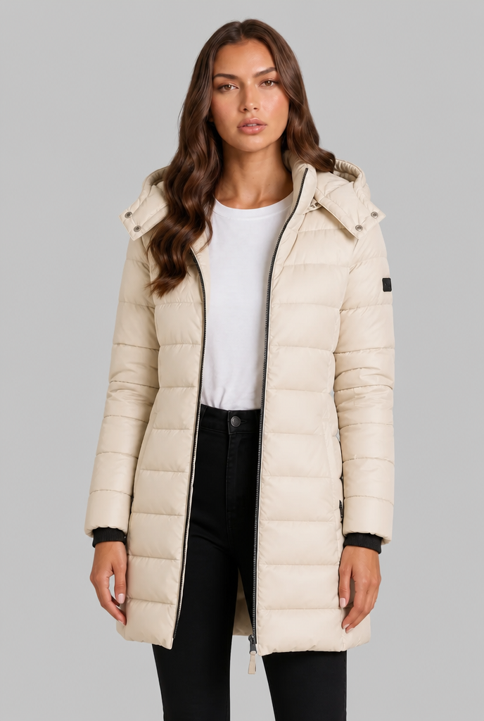 Beige puffer coat - Elma Boutique
