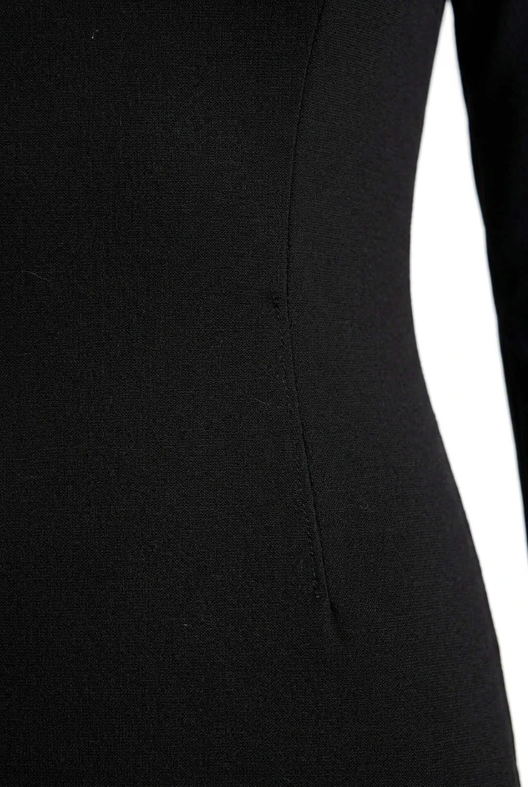 Zip Back Bodycon Midi Dress with Long Sleeves and Round Neck