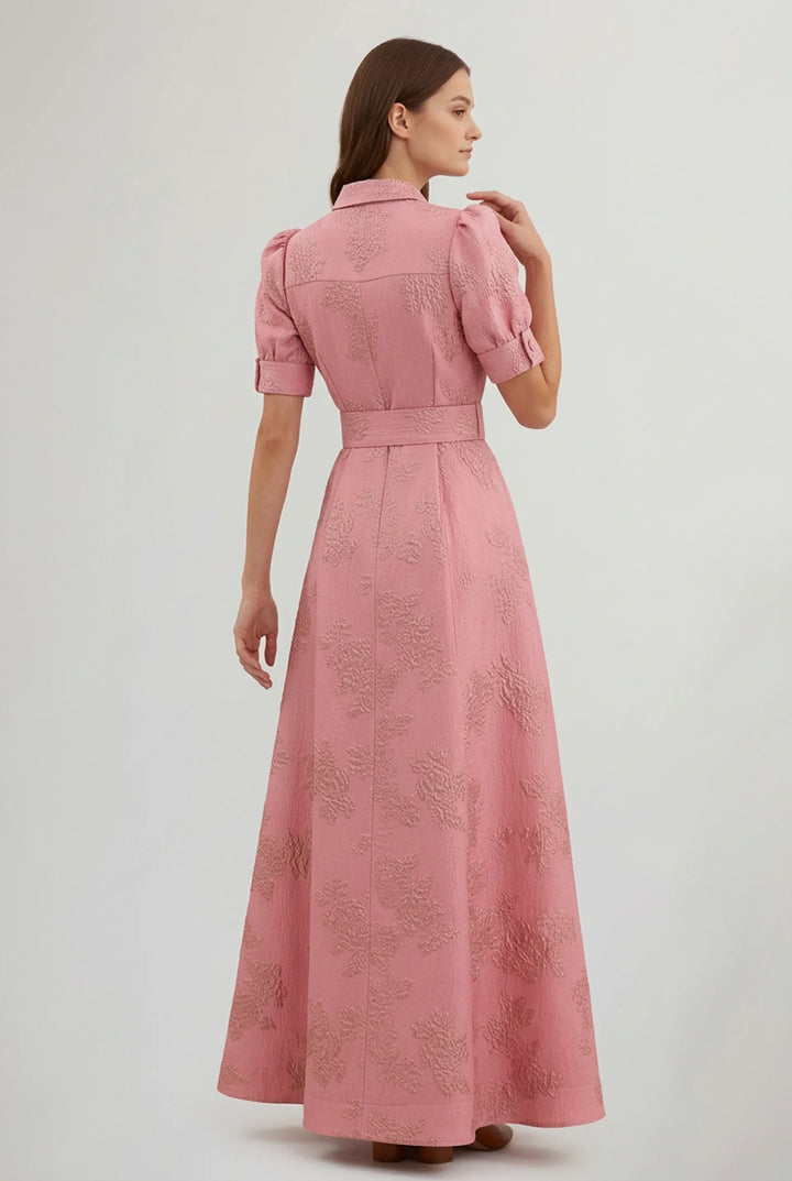 Floral Maxi Dress with Belted Waist