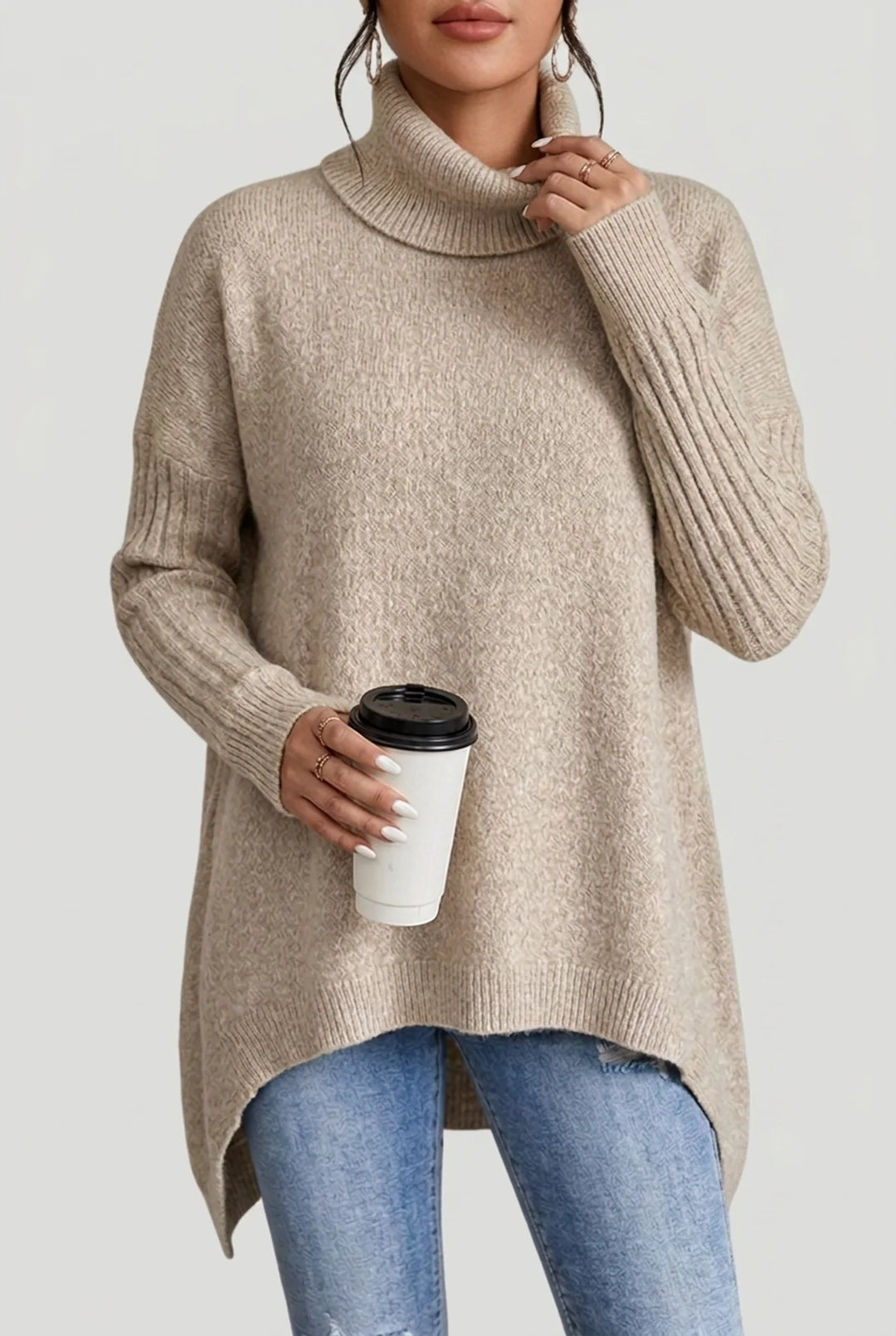 Celine - High Neck Knit Pullover
