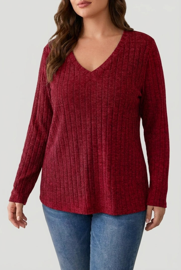 Thea - Plus Size Ribbed Sweater