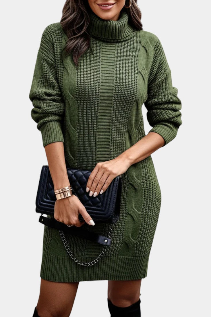 Dark Green sweater dress - Elma Boutique