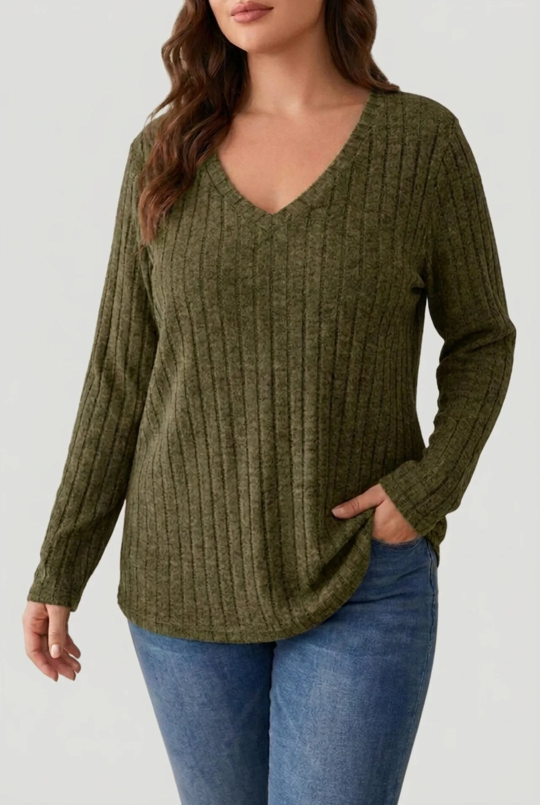Thea - Plus Size Ribbed Sweater