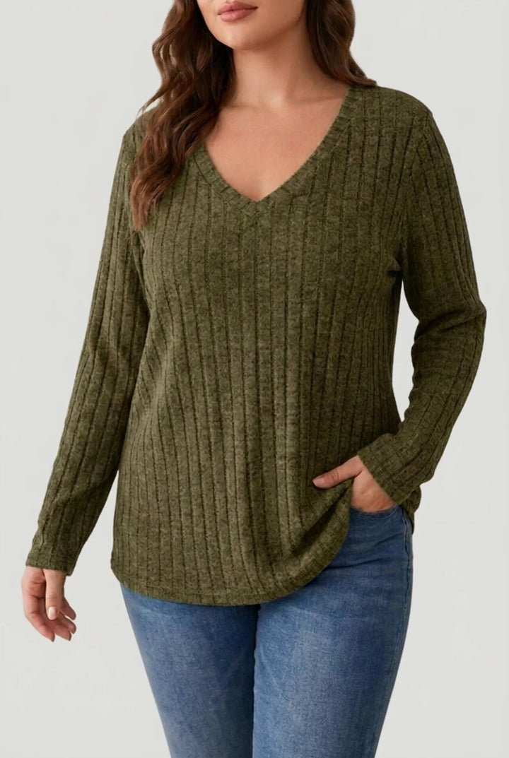Thea - Plus Size Ribbed Sweater