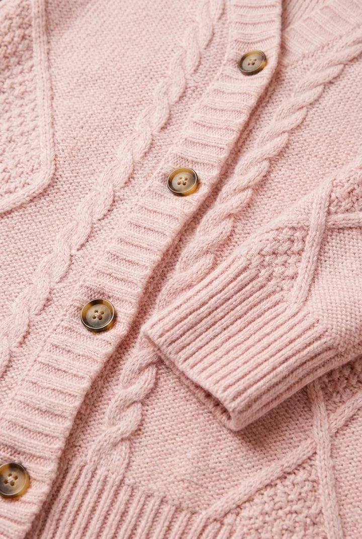 Lena - Plus Size Cable Knit Cardigan