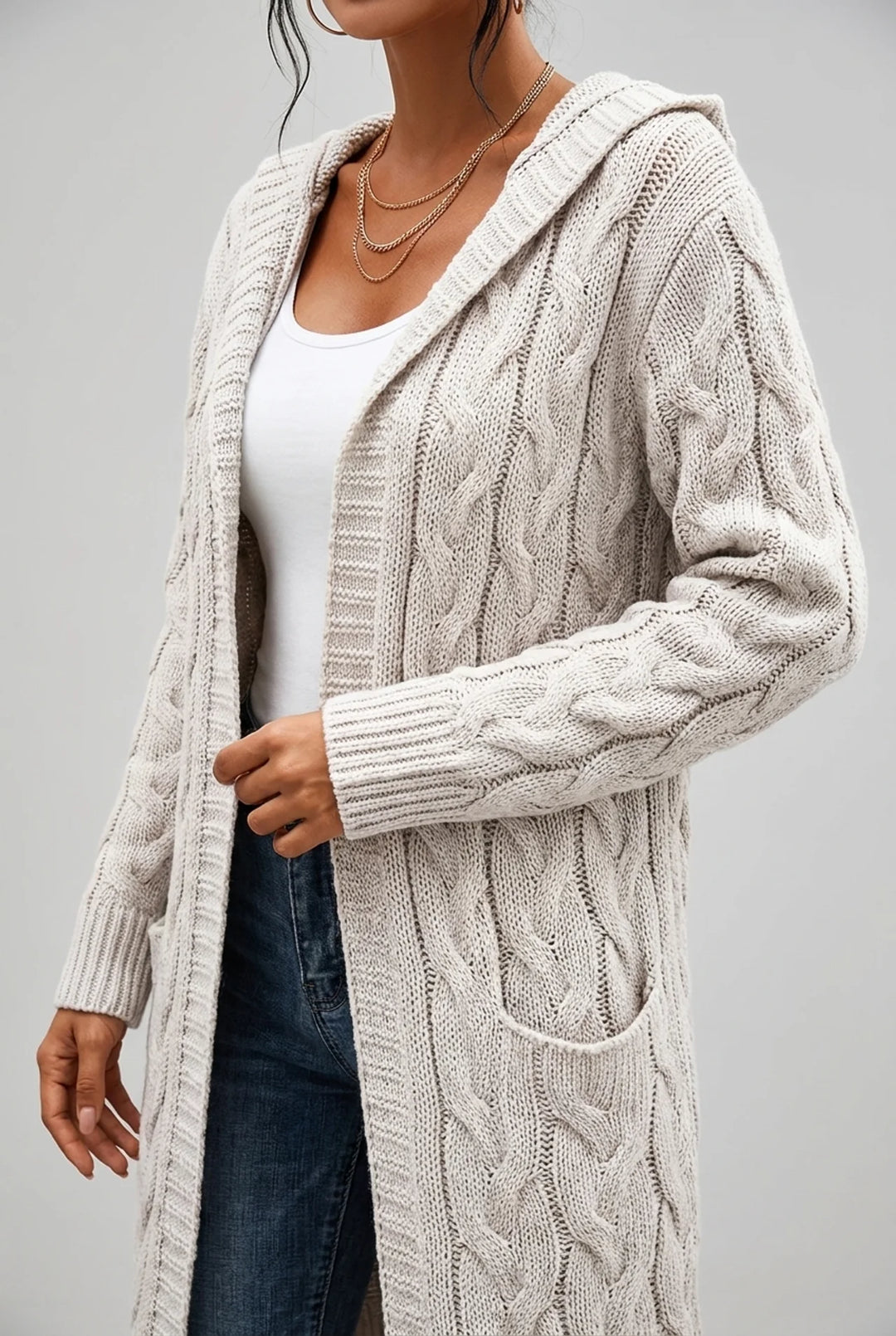 Sabine - Plus Size Hooded Cardigan