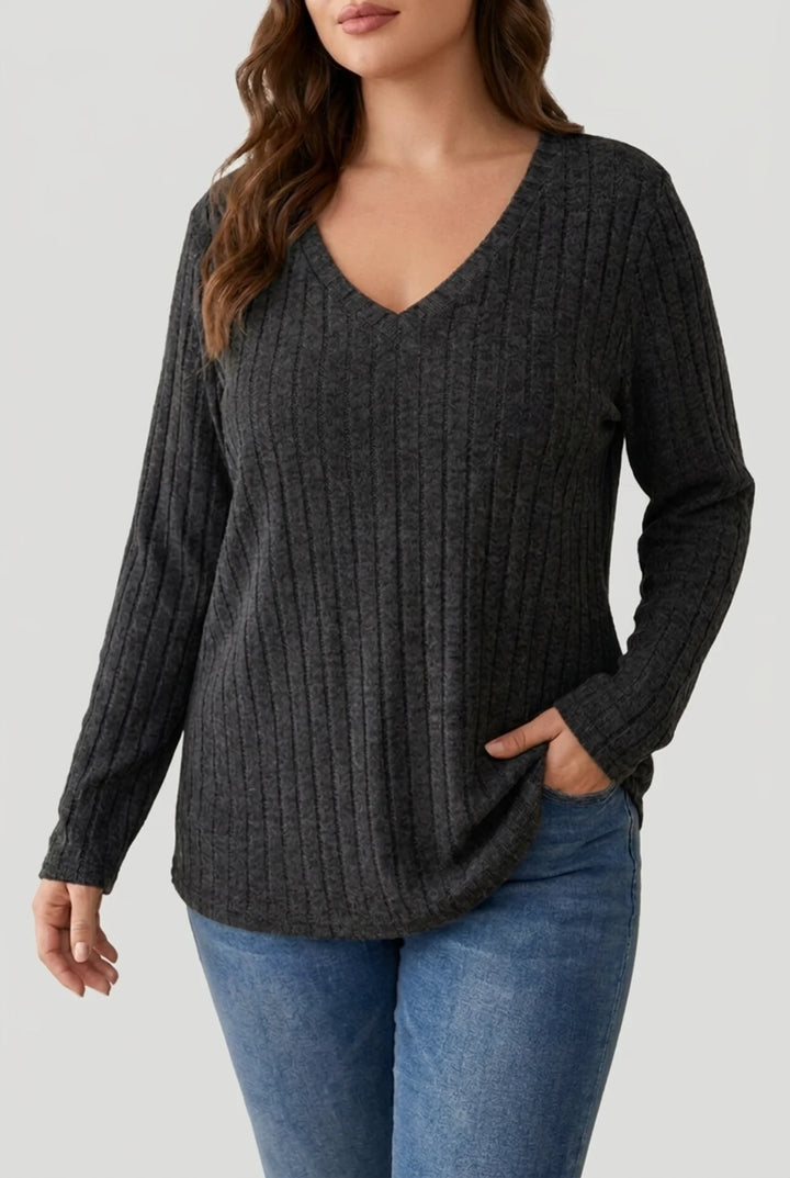 Thea - Plus Size Ribbed Sweater