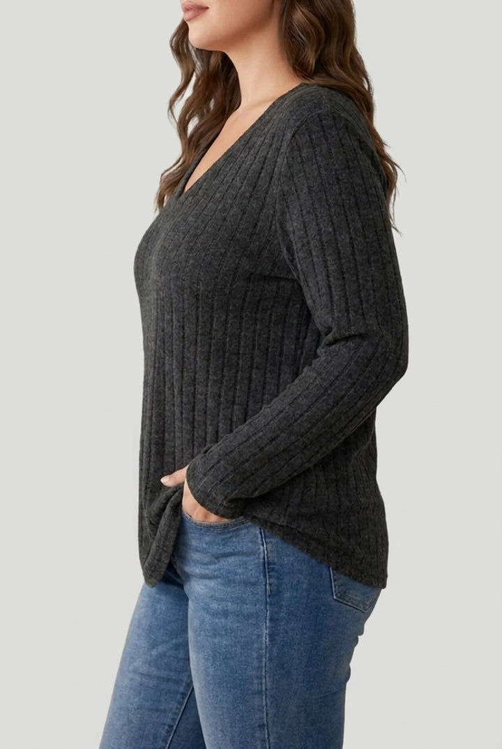 Thea - Plus Size Ribbed Sweater