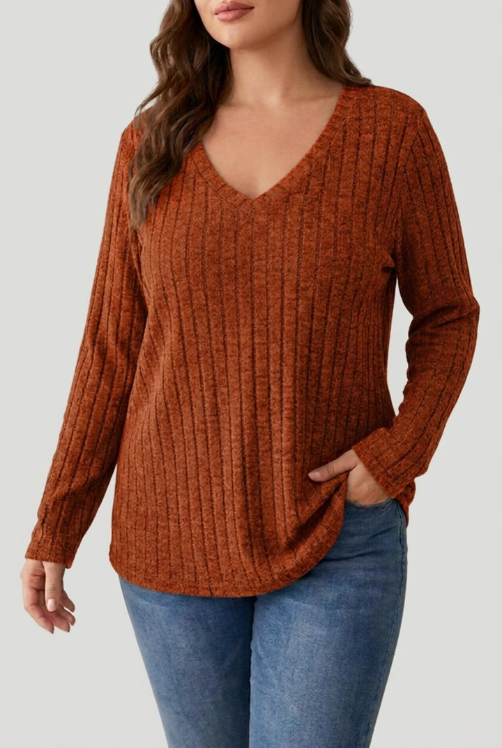 Thea - Plus Size Ribbed Sweater