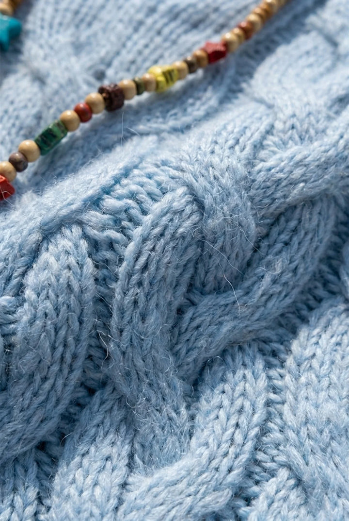 Anais - Plus Size Hooded Cable Sweater