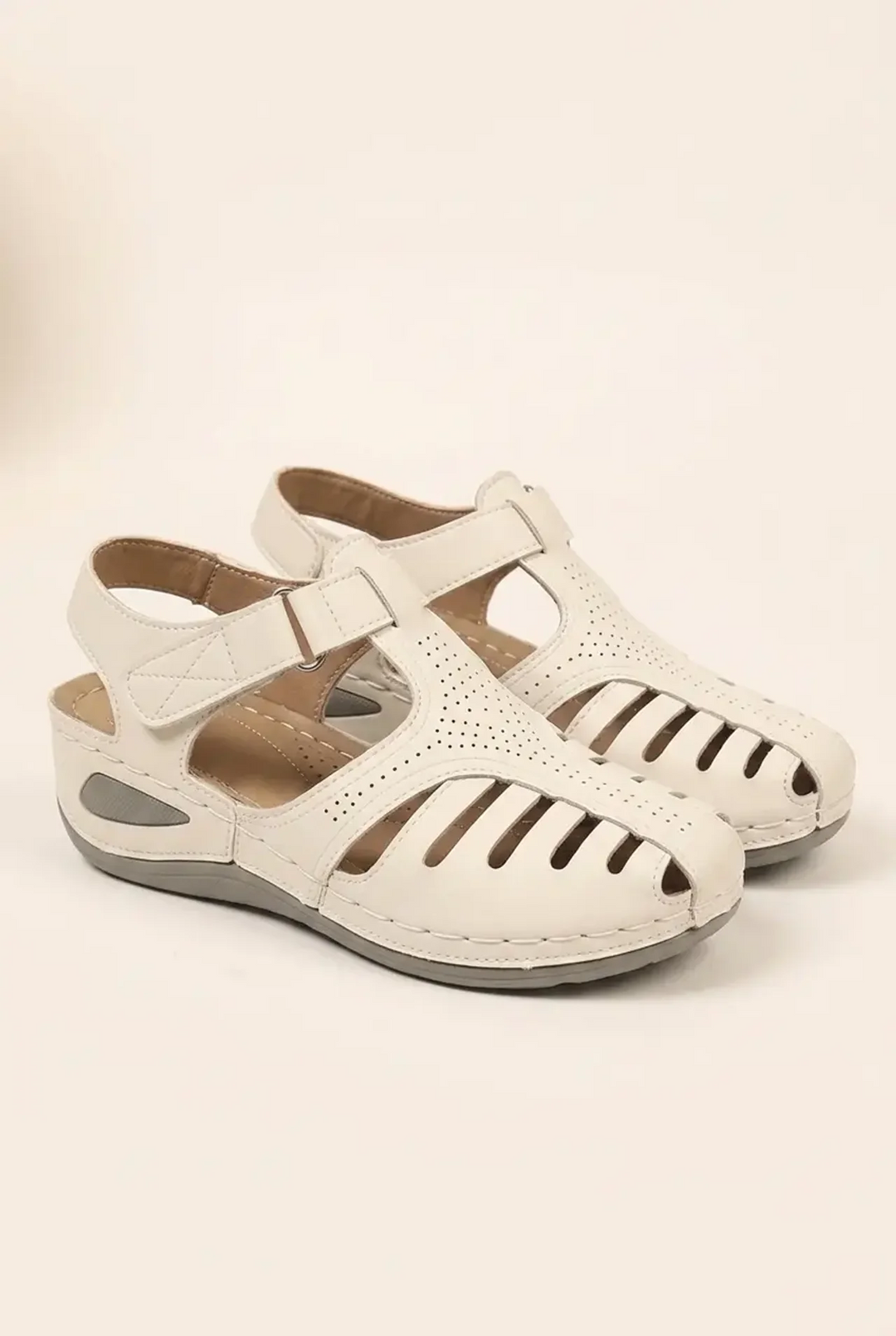 Summer Closed Toe Wedge Sandals with Platform Sole and Adjustable Strap for Women